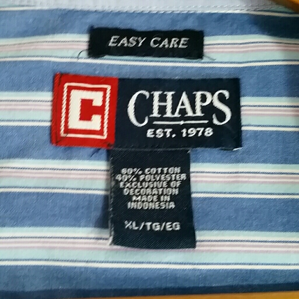 MEN'S  Chap Striped Easy Care Shirt - Picture 4 of 4